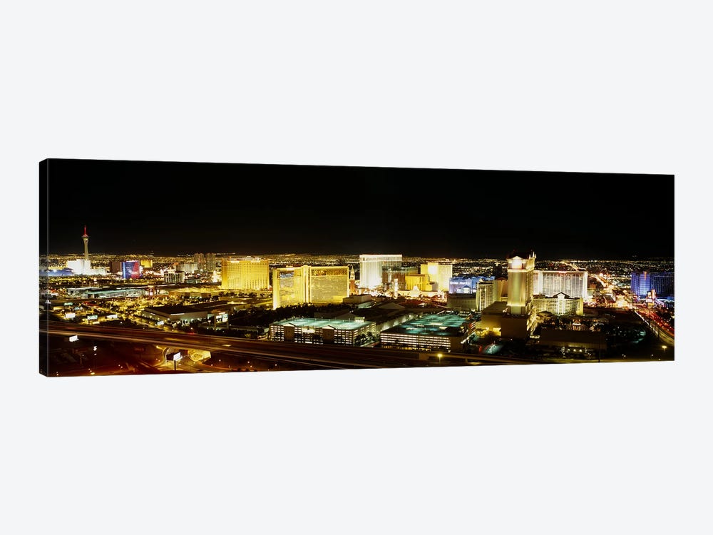 High Angle View of Buildings Lit Up At NightLas Vegas, Nevada, USA by Panoramic Images 1-piece Canvas Print