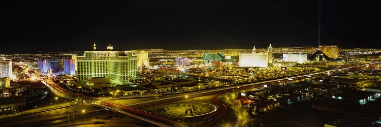 High Angle View of Buildings Lit Up At NightLas Vegas, Nevada, USA