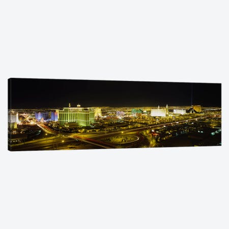 High Angle View of Buildings Lit Up At NightLas Vegas, Nevada, USA Canvas Print #PIM4022} by Panoramic Images Art Print