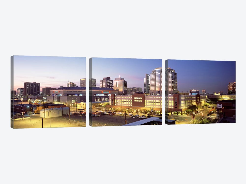 Skyline At Dusk, Phoenix, Arizona, USA by Panoramic Images 3-piece Canvas Artwork