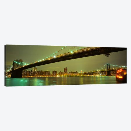 Brooklyn Bridge & Manhattan Bridge, New York City, New York, USA Canvas Print #PIM4028} by Panoramic Images Art Print