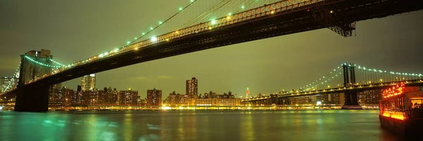 Brooklyn: Brooklyn Bridge & Manhattan Bridge, New York City, New York, USA by Panoramic Images