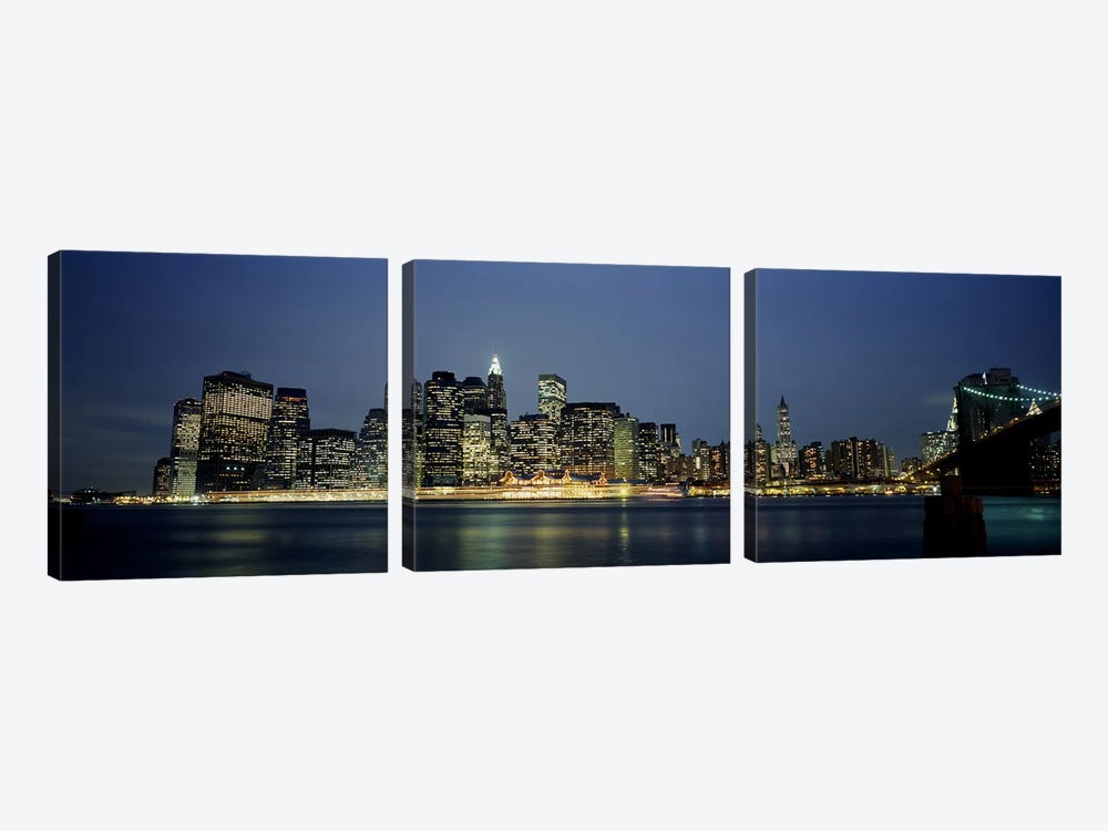 Buildings on The waterfront, NYC, New York City, New York State, USA by Panoramic Images 3-piece Canvas Art Print
