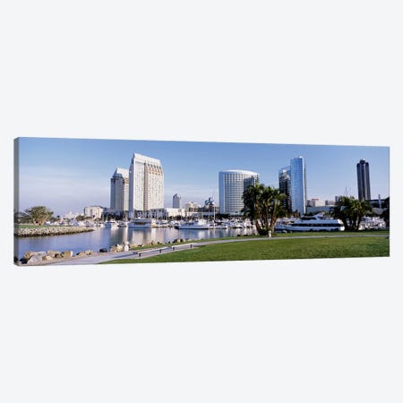 Panoramic View Of Marina Park And City Skyline, San Diego, California, USA Canvas Print #PIM4038} by Panoramic Images Canvas Artwork