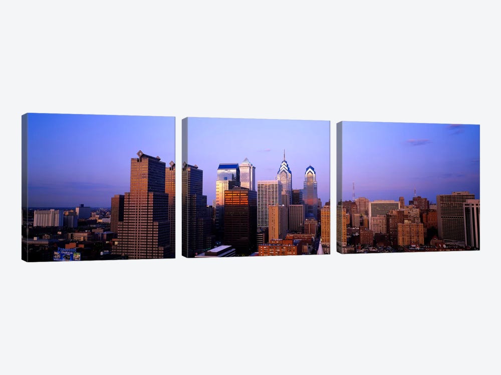 Skyscrapers in a city, Philadelphia, Pennsylvania, USA #3 by Panoramic Images 3-piece Canvas Art
