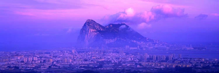 Cloudy Purple Dusk, Rock Of Gibraltar, Iberian Peninsula, Gibraltar