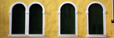 Windows in Yellow Wall Venice Italy by Panoramic Images canvas print