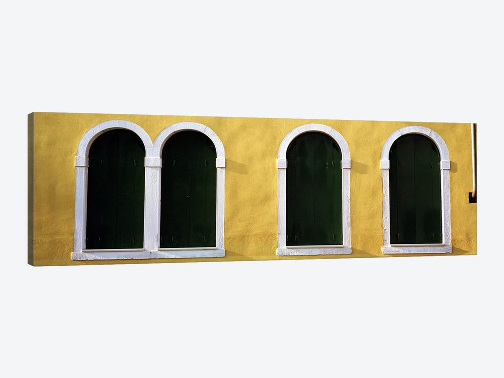 Windows in Yellow Wall Venice Italy by Panoramic Images 1-piece Canvas Art