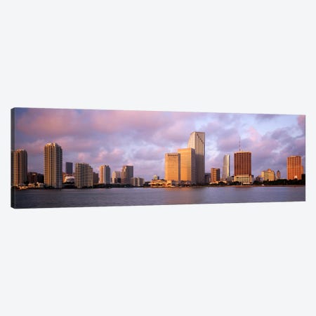Waterfront And Skyline At Dusk, Miami, Florida, USA Canvas Print #PIM4063} by Panoramic Images Canvas Art Print