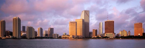 Miami: Waterfront And Skyline At Dusk, Miami, Florida, USA by Panoramic Images