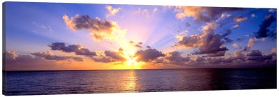 Sunset 7 Mile Beach Cayman Islands Caribbean Canvas Art Print - Golden Hour