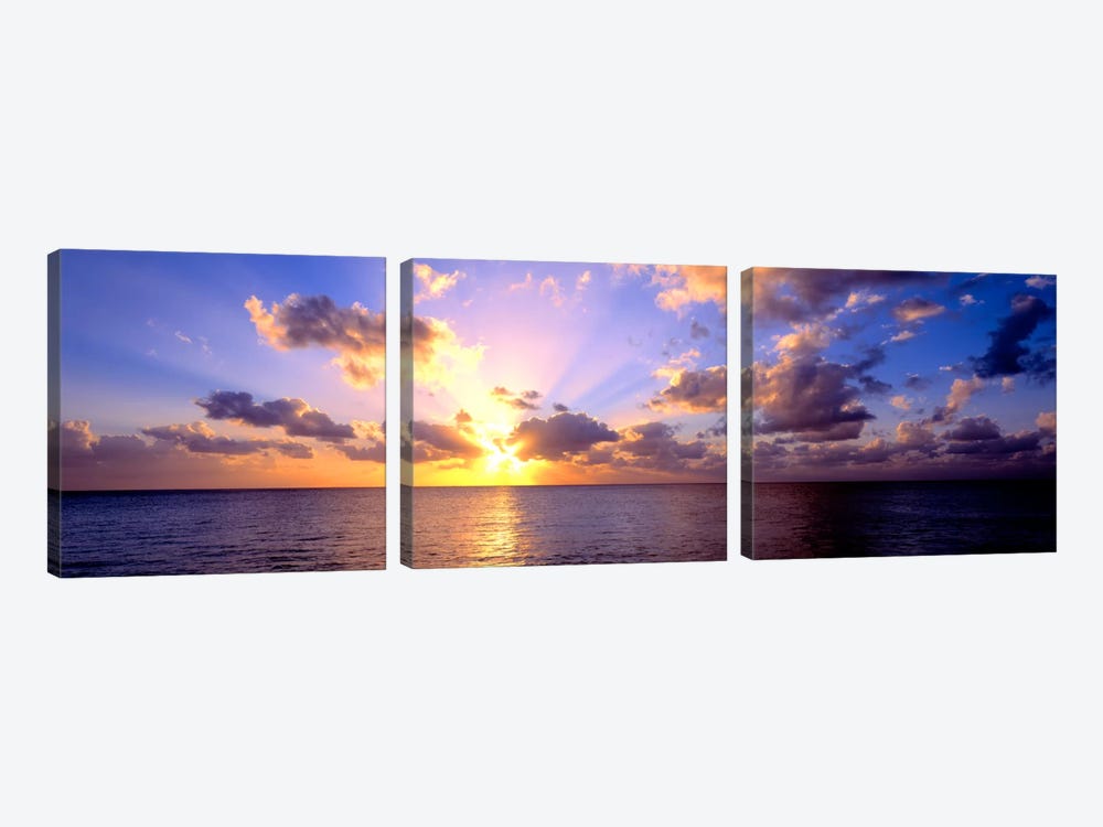 Sunset 7 Mile Beach Cayman Islands Caribbean by Panoramic Images 3-piece Canvas Art Print