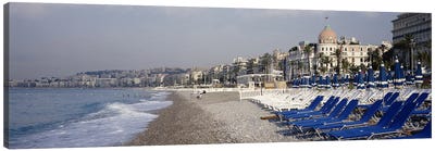 Beach Landscape, Nice, French Riviera, Provence-Alpes-Cote d'Azur, France Canvas Art Print - Decorative Elements