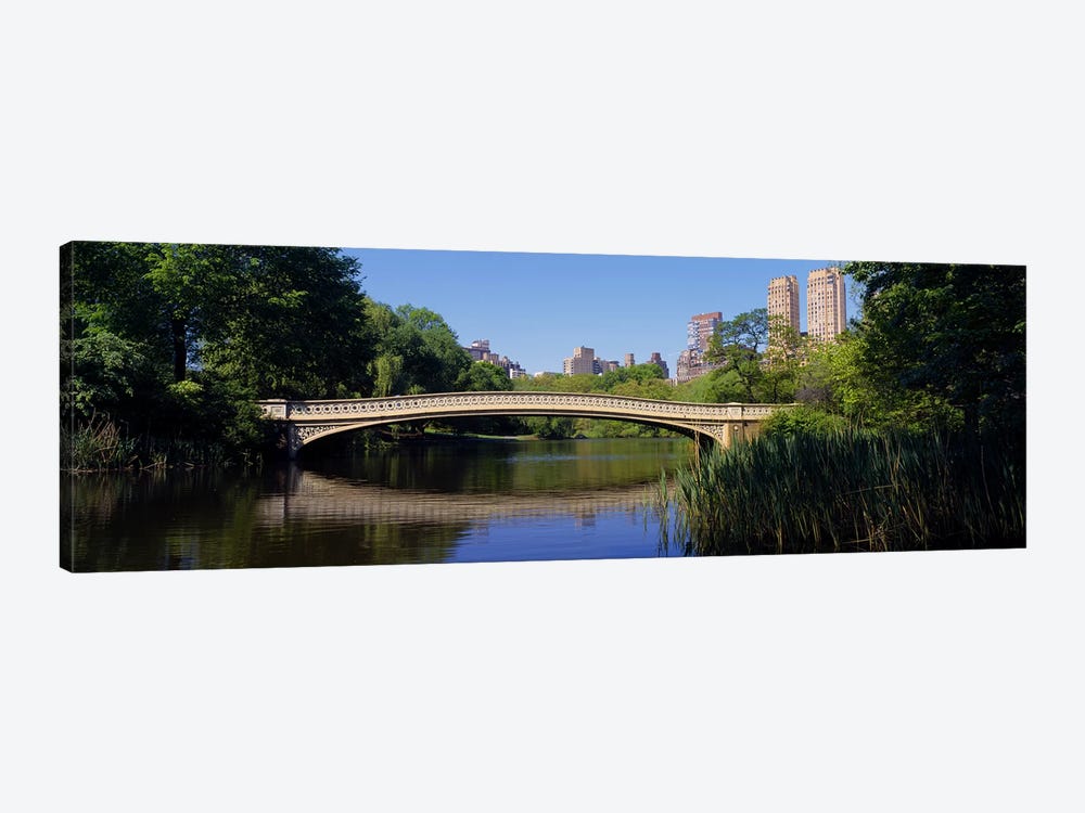 Bridge across a lake, Central Park, New York City, New York State, USA by Panoramic Images 1-piece Canvas Art Print
