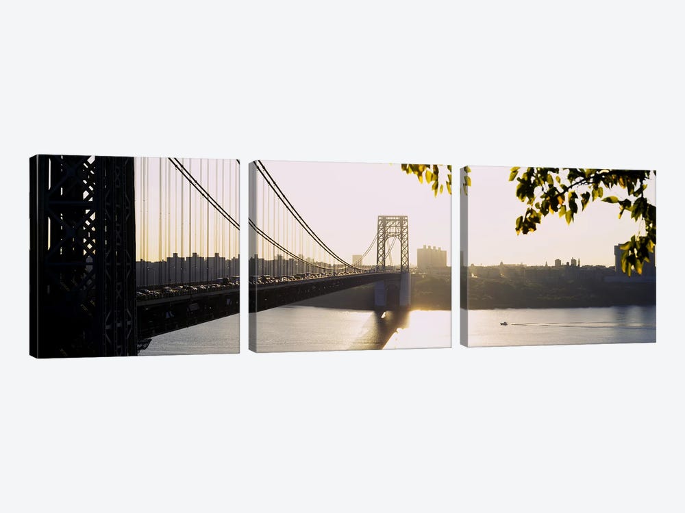 Bridge across the riverGeorge Washington Bridge, New York City, New York State, USA by Panoramic Images 3-piece Canvas Print