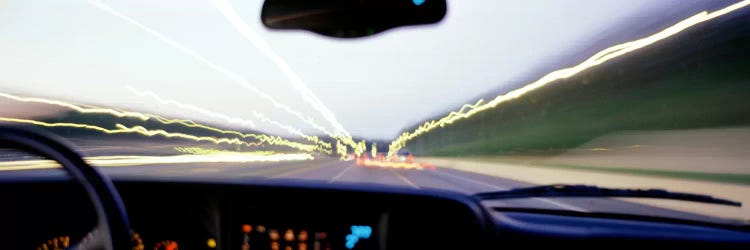 Truck In Motion From Driver's Perspective, Atlanta, Georgia, USA