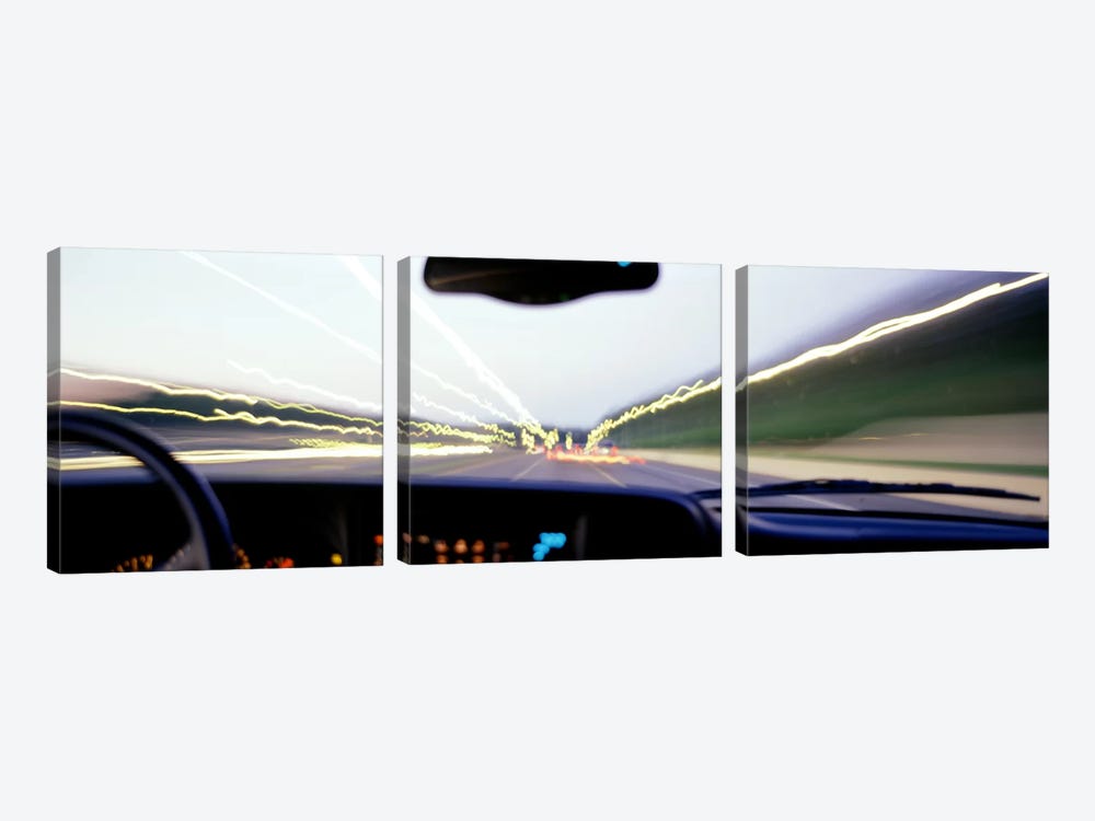 Truck In Motion From Driver's Perspective, Atlanta, Georgia, USA by Panoramic Images 3-piece Art Print