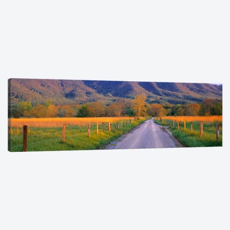 Road At Sundown, Cades Cove, Great Smoky Mountains National Park, Tennessee, USA Canvas Print #PIM4107} by Panoramic Images Canvas Art Print