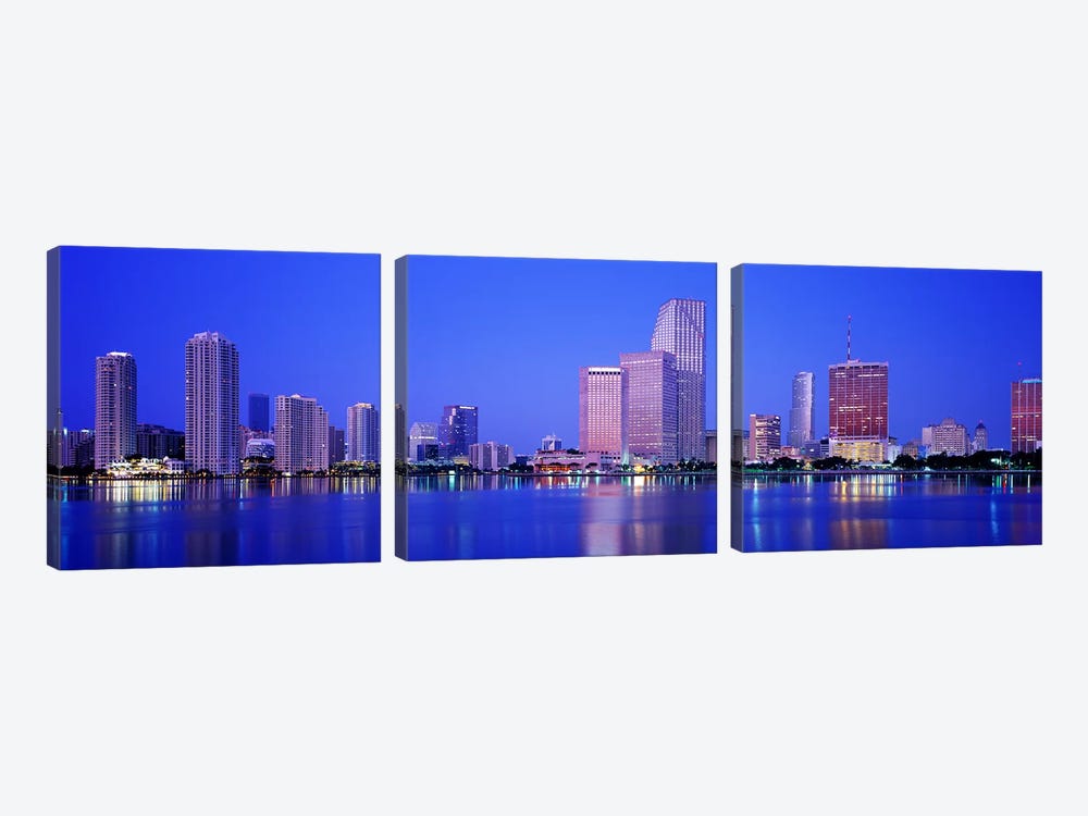 DuskMiami Florida, USA by Panoramic Images 3-piece Canvas Art