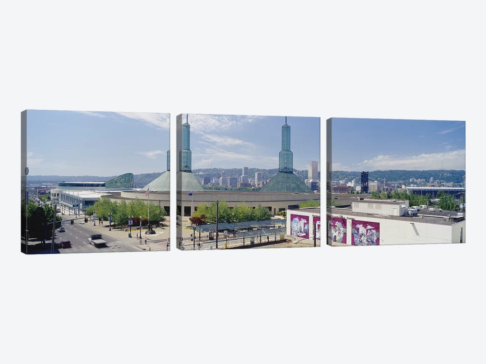 Twin Towers of a Convention Center, Portland, Oregon, USA by Panoramic Images 3-piece Canvas Art Print