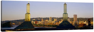 Twin Towers of a Convention Center, Portland, Oregon, USA #3 Canvas Art Print - Tower Art