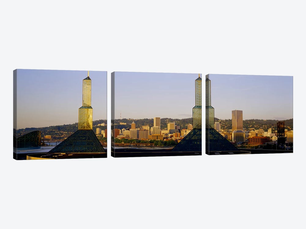 Twin Towers of a Convention Center, Portland, Oregon, USA #3 by Panoramic Images 3-piece Canvas Print