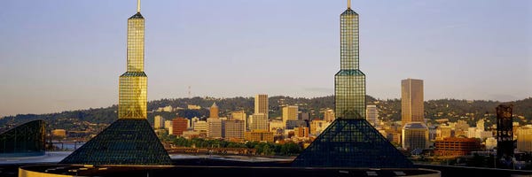 Oregon: Twin Towers of a Convention Center, Portland, Oregon, USA #3 by Panoramic Images