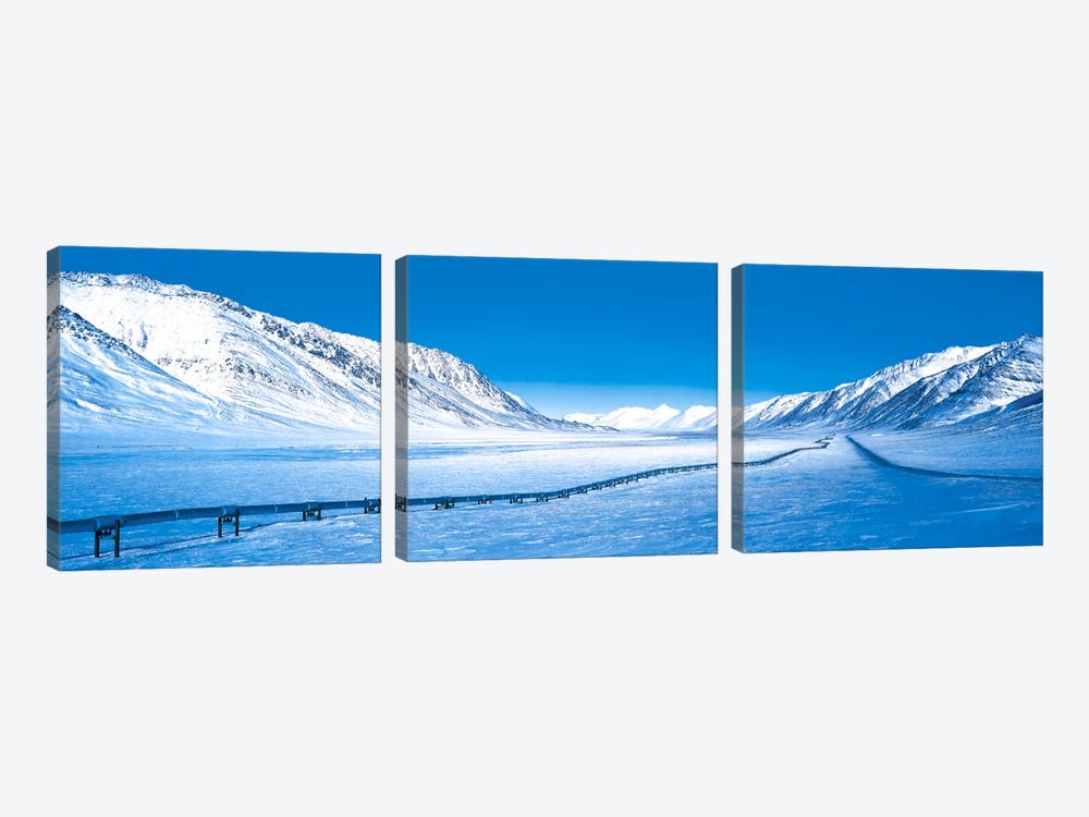 Alaska Pipeline Brooks Range AK by Panoramic Images 3-piece Canvas Art Print