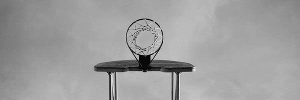Panoramic Images: Low angle view of a basketball hoop by Panoramic Images