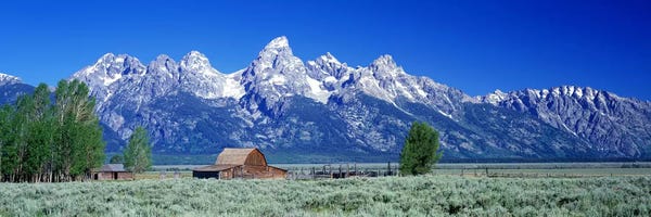 Rocky Mountains: John Moulton Barn, Mormon Row, Grand Teton National Park, Jackson Hole, Wyoming, USA by Panoramic Images