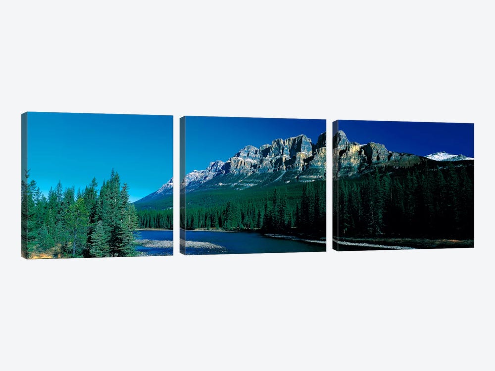 Castle Mountain Banff National Park Alberta Canada by Panoramic Images 3-piece Canvas Wall Art
