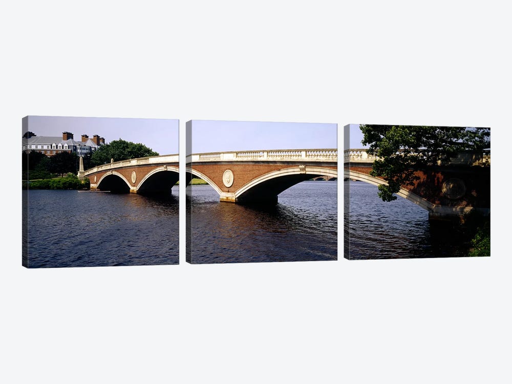 Arch bridge across a river, Anderson Memorial Bridge, Charles River, Boston, Massachusetts, USA by Panoramic Images 3-piece Canvas Print