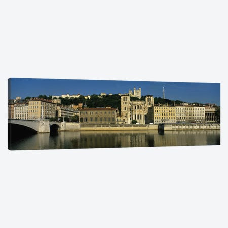 Waterfront Architecture Featuring The Lyon Cathedral (Cathedrale Saint-Jean Baptiste de Lyon), Lyon, France Canvas Print #PIM4167} by Panoramic Images Canvas Art Print