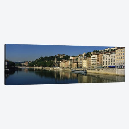Architecture Along The Saone River, Lyon, Auvergne-Rhone-Alpes, France Canvas Print #PIM4168} by Panoramic Images Canvas Wall Art