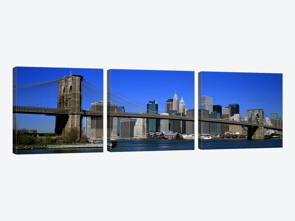 USA, New York, Brooklyn Bridge by Panoramic Images 3-piece Canvas Art Print