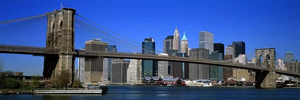 Blue: USA, New York, Brooklyn Bridge by Panoramic Images