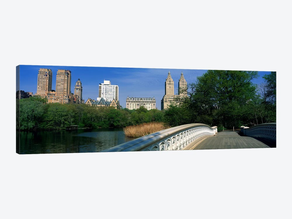 View Of Historic Buildings Along Central Park West From Bow Bridge, New York City, New York, USA by Panoramic Images 1-piece Canvas Artwork