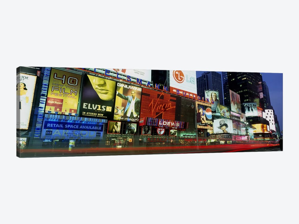 Billboards On Buildings In A City, Times Square, NYC, New York City, New York State, USA by Panoramic Images 1-piece Canvas Print