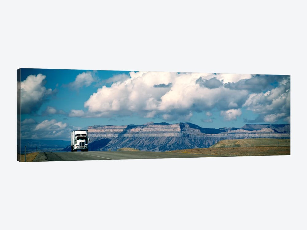 Lone Semi-Truck On Interstate 70, Green River, Utah, USA by Panoramic Images 1-piece Canvas Print