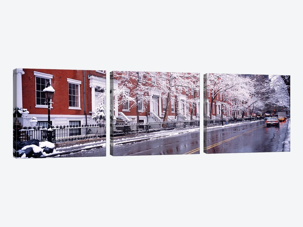 Winter, Snow In Washington Square, NYC, New York City, New York State, USA by Panoramic Images 3-piece Canvas Artwork