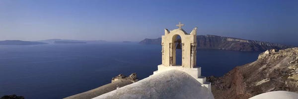 Blue Domed Church Santorini: Greece by Panoramic Images