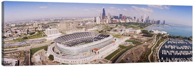 Aerial view of a stadium, Soldier Field, Chicago, Illinois, USA #2 Canvas Art Print - Urban River, Lake & Waterfront Art