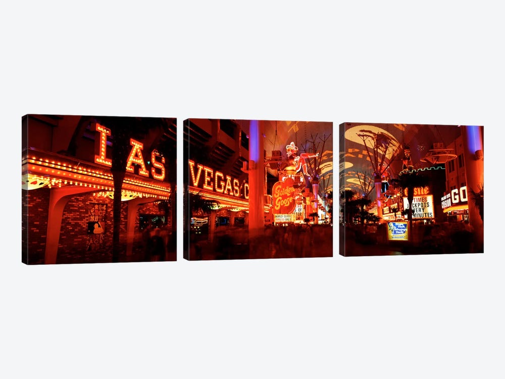 Fremont Street Experience Las Vegas NV USA #5 by Panoramic Images 3-piece Canvas Art Print
