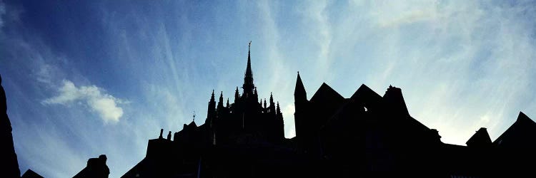 France, Normandy, Mont St. Michel, Silhouette of a Church