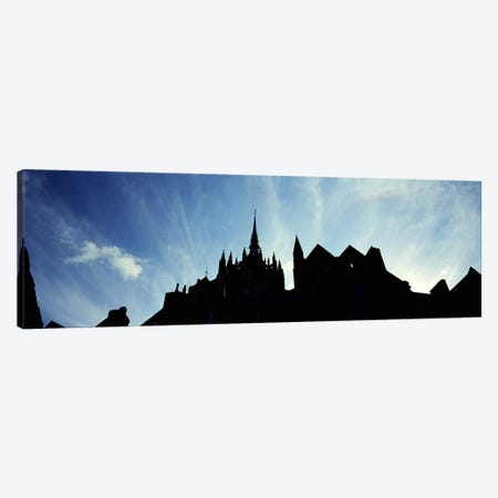 France, Normandy, Mont St. Michel, Silhouette of a Church Canvas Print #PIM4201} by Panoramic Images Art Print