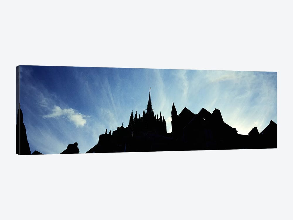 France, Normandy, Mont St. Michel, Silhouette of a Church by Panoramic Images 1-piece Canvas Wall Art