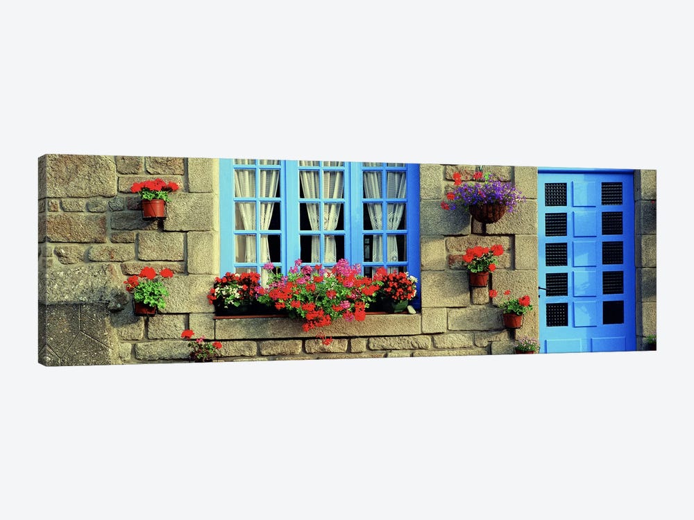 Flower Laden Façade, Locronan, Brittany, France by Panoramic Images 1-piece Art Print