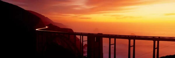 Big Sur: Dusk Hwy 1 w/ Bixby Bridge Big Sur CA USA by Panoramic Images