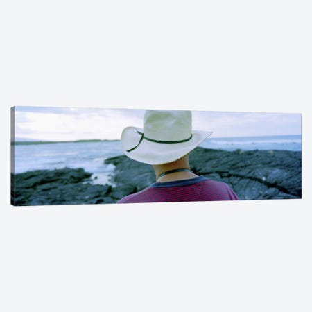 Man with Straw Hat Galapagos Islands Ecuador Canvas Print #PIM4217} by Panoramic Images Canvas Print
