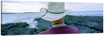Man with Straw Hat Galapagos Islands Ecuador Canvas Art Print - Ecuador